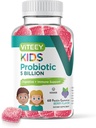 Vitey Probiootti Gummies for Kids - 5 miljardia PMY - Probiootit Lapset Ummetus Relief, Natural Immuuni & Ruoansulatusterveys Support - Kasvissyöjä, Liivate, GMO vapaa - Tasty Berry Flavored Gummy