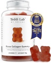 Unichi Rose Collagen Gummy, 1000 mg High-Volume Marine Collagen Gummy lisäravinteet naisille Collagen Peptides, Rose Petals, Acerola Cherry, Roseship, 60