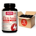Jaarrow Formula Ultra Strength Metyyli B-12 5000 mikrog & Metyylifosaatti 800 mikrog + P-5-P, Supplement for Cellular Energy Metabolia ja Kardiovaskulaarinen tuki, 60 purutablettia, 60 päivän toimitus, 12 pakkausta