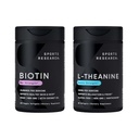 Urheilu Tutkimus Vegaani Biotiini 10 000 mcg Coconut Oil Max vahvuus B7 120 Softgels (4 kuukauden tarjonta) ja Double Strength L-Theanine täydentää Focus, rentoutuminen & hälytys 200 mg 60 Count