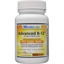 Wonder Laboratories Sublingual B12 (1000 mikrog), B6 (5 mg), Foolihappo(400 mikrog) & Biotiini (25 mikrog) - Formuloitu metyylikobalamiini B-12 (100 tablettia)