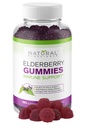 Luonnollinen BioScience Sambucus Elderberry Gummies C-vitamiini & Sinkki, Immuunituki aikuisille & lapsille, Päivittäinen antioksidantti & wellness Boost, 180 vegaania, gluteeniton, pureskeltava Elderberry Gummies