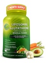 Liposomal Glutatione 500 mg - Active Form L Glutatione (Reduated) Maksimaalinen imeytyminen - Valmistettu orgaanisista koko elintarvikkeista - Master Antioksidantti ja detoksifier - Immuno- ja kardiovaskulaarinen tuki - 60