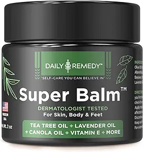 PäIVITTÄIN REMEDY Tea Tree Oil Extra vahvuus Super Balm - Urheilijat Foot Cream Combats Ringworm, Jock kutina, kynsien kysymykset - ravitsee murtunut kutiava iho kehon ja jalkojen - valmistettu USA (2 Pack)