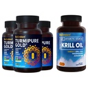 BioEmblem Antarktis Krill Oil Supplement Turmeric Curcumin kliinisesti tutkittu TurmiPure - Joint Support, Terveitä Tulehdus Turmeric täydentää
