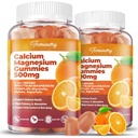 Kalsium Magnesium Supplement Gummies for Aikuinen: Kalsiumsitraatti 600 mg kanssa D3 ja K2 naisten miesten - tukee B0ne vahvuus, parempi Zzz, lihakset, energia ja immuuni (120 kreivi)