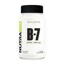 NutraBio Biotin (Vitamin B-7) täydennysosa, 5000 mcg - voi auttaa edistämään terveitä hiuksia, ihoa ja kynsiä, 90 kasviskapselia