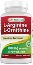 Best Naturals L-arginiini L-Ornithine - 1000 mg per tarjoilu - 120 tablettia - ei-GMO & gluteeniton (120 laatikko 1)