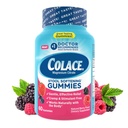 Colace Stool Softener Gummies, Hellävarainen Ummetus Relief Magnesium Citrate Gummies, No.1 Doctor Suositeltava Softener Brand, Berry Flavored 60ct