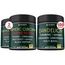 Bundle 7in1 Turmeric Curcumin & 6in1 Voikukka täydentää - Tuki sydän, ruoansulatus Terveys ja immuunijärjestelmä