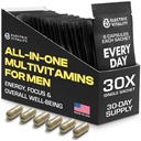 Multivitamiinit miehille - Kaikki yhdessä Pack for Energy and Focus, Mens Vitamiinit mielen suorituskykyä ja terveyttä, pakattu Tongkat Ali, Shiljit, C-vitamiini, B3, B1, A, B12, 30 Pk