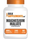BulkSupplements.com Magnesiummalaattikapselit - Magnesiumlisä, magnesiummalaatti 400 mg - Essential & Gluten Free, 4 kapselia per tarjoilu, 240 Määrä (pakkaus 1)