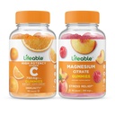 Elinkelpoinen C-vitamiini 750 mg + magnesium 85 mg, Gummies Bundle - Suuri maku, vitamiini täydentää, gluteeniton, GMO vapaa, purukumi