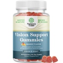 Vision Support Gummies for Aikuinen - Lutein ja Zeaksantiini lisäravinteet silmäterveyteen - Potent Lutein silmä vitamiinit sinisen valon suojaamiseen Dryiness Kanta Tuki & Visual Terightness - 60