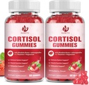 (2 pakkaus) Kortisoli täydentää Gummies naisten kanssa Rhodiola Rosea, Ashwagandha, Magnesium, Balanced Cortisol, Zzz tuki, ei-GMO,120 Gummies