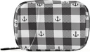 Mustavalkoinen ruutu ankkuri pilleri laatikko 7 päivän pilleri tapauksessa matka pilleri organizer laukku kanssa Zipper Kannettava viikoittain tapauksessa Kompakti koko vitamiini täydentää haltija