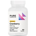 PureFormulas Cranberry 500 mg - Tukee munuaisten ja virtsateiden terveys - antioksidantti täydentää immuuni- ja soluterveyden - karpalo pillereitä naisille ja miehille - ei-GMO - 60 kapselia