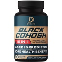 Black Cohosh Supplement - 3 kuukautta Menopause & Immunoterveys - Blend of 12 Potent Herb Sisältää Dong Quai, Chasteberry, Wild Jam, Red Clover, Black Pepper & Other - 90 Vegan Kapselit