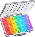 Zoxi Kosteus-Proof Pill Organizer 3 Kertaa päivässä, Tiivistetty Viikoittain pillerilaatikko 7 Päivä, Suuri Päivittäinen pilleri Laatikko Järjestäjä, Matkalääketieteen Järjestäjä, Kannettava pilleri säiliö 21 Osastot pitää Meds
