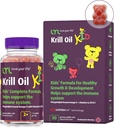 LYL Krill Oil Kid Gummy Bears D-vitamiini 3, E-vitamiini ja A-vitamiini - fosfolipidi-Bound Omega 3 terveeseen kasvuun ja kehitykseen - Gummy Bears with Orange, Apple & Vadelmat maku (Pakkaus 30)