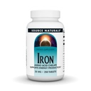 Source Naturals Rauta, Aminohappo Chelate - Ravintolisä, joka tukee energiantuotantoa - 250 tablettia