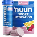 Nuun Sport Elektrolyyttitabletit, joissa magnesiumia, kalsiumia, kaliumia, kloridia ja natriumia, gluteeniton ja vegaaninen, mansikkasitruunaa, 8 pakkausta (80 tarjoilua yhteensä)