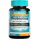 NewRythm Probiootit 120 miljardia PMY 36 Kanta, 3-in-1 Probiootit digestiivisen terveyden ja immuuni tukea prebiootit & Entsyymit, Probiootit naisille & miehille, kohdennettu julkaisu, 60 kasviskapselit