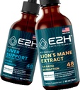 E2H: Maksan tuki täydentää ja Cordyceps Sieni täydentää Vegaani, ei-GMO - 2 Fl Oz Each (4 Fl Oz Yhteensä) - Bundle
