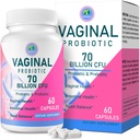 Vaginaaliset probiootit, naisten fysioterapeuttinen tasapaino, 70 miljardia PMY:tä naisten probiootti emättimen terveydelle, virtsalle, odoreille, Florille, Ph Balance & Hormonille, prebiootti & D- Mannose - hyllytabletti, 60 kapselia