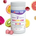 Magnesium Citrate Gummies - Sokeriton, Vegaani ja ei-GMO paremman unen ja rentoutumisen - Ei sokeria Alkoholi - Magnesium täydentää aikuisille, Teini- ja Lasten - Trooppiset hedelmät - 240 Chews