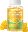 90 CT Magnesium Glycinate Gummies 1000 mg - Sokeriton magnesium Kaliumlisä D-vitamiini, B6, CoQ10 rauhoittaa mielialan ja uni tuki - 90 Mango Ananas Gummies
