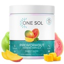 One Sol Pre-Workout naisille, parannettu pumppaus & Focus, Ei jitterejä tai kolari, luonnollisia ainesosia, 100% vegaaninen, gluteeniton & soijaton, (Mango Guava)