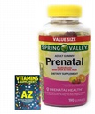 Spring Valley aikuisten prenataalinen terveys Monivitamiini DHA & Foolihappo, Hedelmät, 190 Gummies+Parempi opas vitamiinit täydentää Kirja