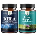 Bundle of DHEA Supplement for Women & Men - Pure DHEA 25mg for Hormone Balance - Dehydroepiandrosteroni ja maksan Cleanse Detox & Repair - Milk Thistle Supplement for Digestion & Immuno Health