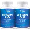 Liposomaalinen GABA L-Theanine 1200 mg - 2 pakkaus Korkea Biosabible GABA täydentää, 120 kapselia aikuisille