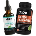 Klorofylli Nestemäiset tippurit Body Detox & Candi Cleanse - Vegan Nestemäiset klorofyllit Odor Cleanse Supplement Internal Deodorant - Extra Strength Probiootti Suun Herbal Oregano & Caprylic Acid Kapselit