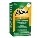 Luonto on elossa! Max6 Potenssi Aikuisten Complete Multivitamiini, jossa on rautaa, A-, C-, E- ja B-vitamiinia, mukaan lukien metyyli- B12- ja folaatti, tukee energian aineenvaihduntaa*, 90 kapselia (pakataan toukokuun vary)