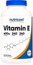 Nutricost-vitamiini E 400 IU, 240 Softgel-kapselia - Gluteeniton, ei-muuntogeeninen