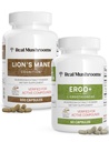 Real Sienet Ergotioneine (60ct) ja Lions Mane (300ct) Bundle Shiitake ja Oyster Sieniuutteet - pitkäikäisyys ja kognitio - Vegan, Gluteeniton, ei-GMO - Natural Support for Healthy Aging