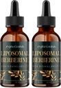 Liposomal Berberine Drops Supplement 3000 mg - High Absorption AMPK-aktivaattori, Organic Berberine HCl Complex Ceylon Cinnamon & Ginger for Immuuni & Digestion (4 fl oz)