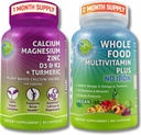 Lisätiedot Studio Daily Immuuni, Bone & Energy Tuki Bundle miehille ja naisille Vegaani Koko ruoka Monivitamiini ilman rautaa ja kasviperäistä kalsium magnesium D3, K2 & Turmeerinen Vegaani, ei GMO