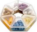 MEDca Viikottainen pilleri Organizer kirkas 7-kertainen pilleri muistutus, Hexagon muotoiltu