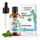 Vesiliukoinen Wild Oregano Oil Organic Liquid Drops - Oregano Oil for Healthy Gums ja Sore Throot, Ruoansulatus- ja immuunituki, Hengitysterveys