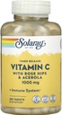 SOLARAY Aikaistettu vapautuva C-vitamiini Rose HIPS & Acerola, 1000 mg, 250 tablettia