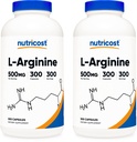 Nutricost L-arginiini 500 mg, 300 kapselia (2 pulloa)