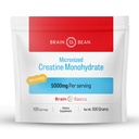 Brain Bean 500mg Mautonta Micronized Creatine Monohydraatti Powder auttaa lisäämään energiaa aivojen terveys - ei-GMO, Gluteeniton Creatine Powder tukee lihasten terveys (Made in USA)