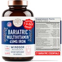 Bariatric monivitamiinia kanssa rauta - 45 mg Rauta Helppo niellä, Yksi päivä Bariatric vitamiineja naisille ja miehille - Mahalaukun ohitus, Mahalaukun hiha Recovery Vitamiini Multivitamiinit - 30 Caps