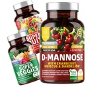 Number One N1N Premium D-Mannose Cranberry & Hibiscus [1350 mg], 120 kapselia ja Super Fruits & Veggies Koko ravintolisä, 180 kapselia, 2 Pack Bundle