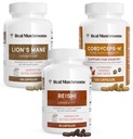 Real Mushrooms Brain, Vitality & Immuunituki Bundle - Lion
