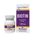 Superior Source Biotin 1000 mikrog. Alle kieli nopeasti liuottaa MicroLingual Tabletit, 100 luku, tukee tervettä hiukset, iho ja kynsien kasvua, auttaa tukemaan energian aineenvaihduntaa, ei-GMO